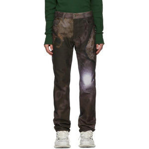 Serapis Brown Printed Jeans