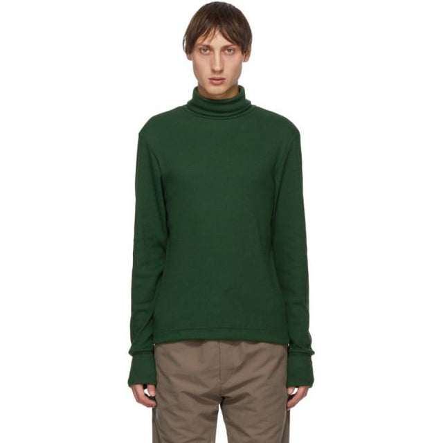 Serapis Green Rib Knit Turtleneck