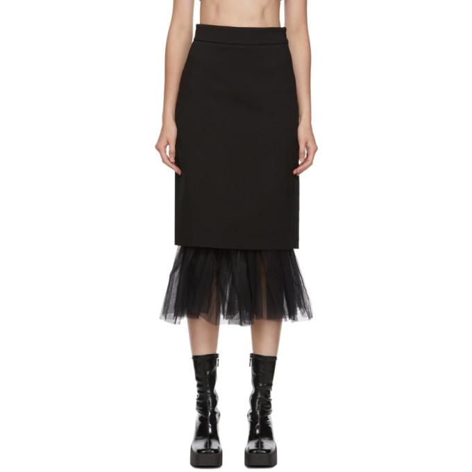 Shushu/Tong Black Tulle Pencil Skirt