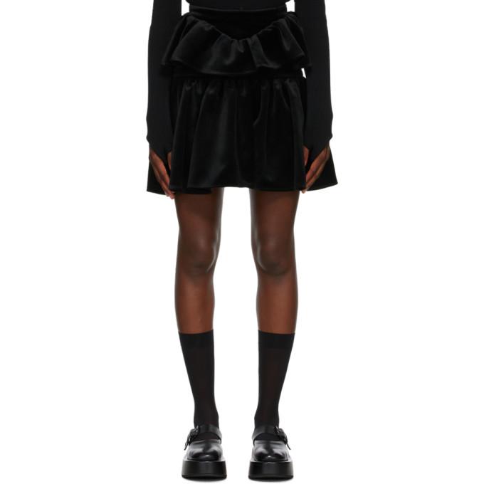 Shushu/Tong Black Velvet Double Layer Skirt