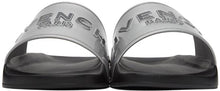 Givenchy Silver Logo Flat Sandals