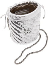 Gucci Silver Mini Sequin GG Marmont Bucket Bag