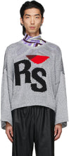 Raf Simons Silver 'RS' Short Oversized Sweater - RAF Simons Simil Silver 'Rs' Court Sweater surdimensionné - Raf Simons Silver 'Rs'짧은 대형 스웨터