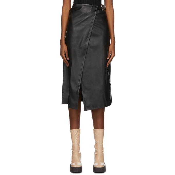 Simon Miller Black Faux-Leather Vega Mid-Length Skirt