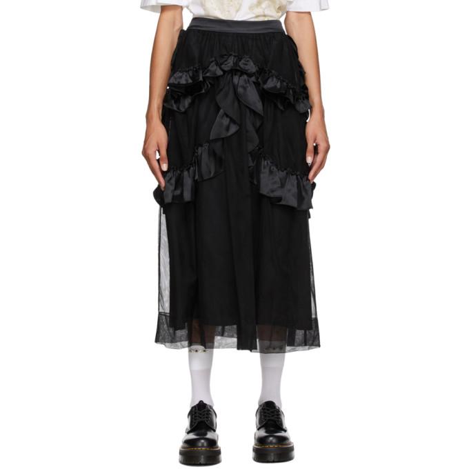 Simone Rocha Black Tulle Skeleton Skirt