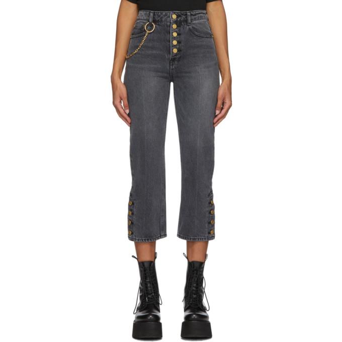 SJYP Black Side Button Jeans