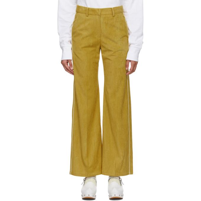 SJYP Yellow Corduroy Piping Trousers