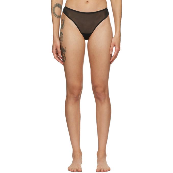 SKIMS Black Mesh Intimates Built Up Thong