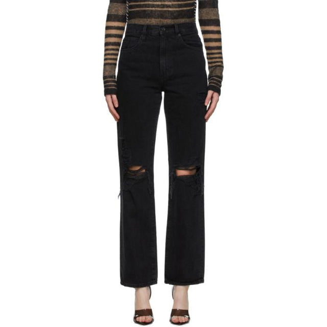 SLVRLAKE Black Distressed London Jeans