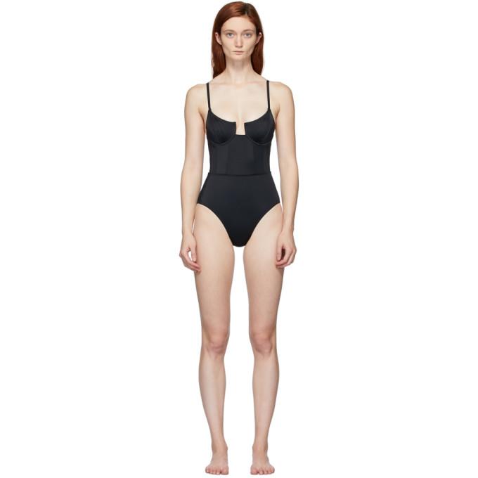 Solid and Striped Black The Veronica One-Piece Swimsuit