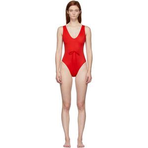 Solid and Striped Red The Michelle One-Piece Swimsuit