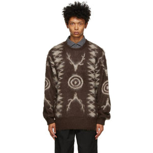 South2 West8 Brown and Beige Mohair Sweater – BlackSkinny