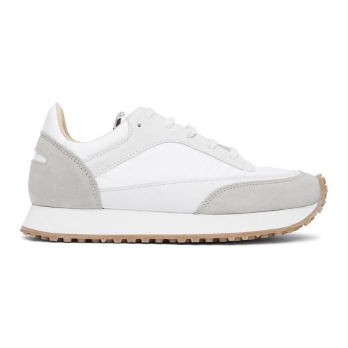 Spalwart White and Grey Tempo Low Sneakers