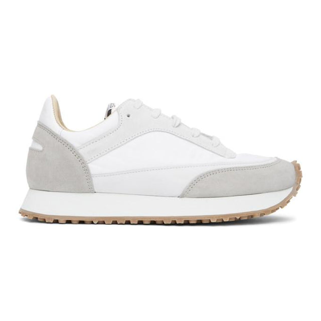 Spalwart White and Grey Tempo Low Sneakers