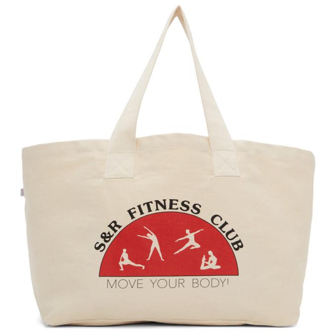 Sporty and Rich Beige Fitness Club Tote
