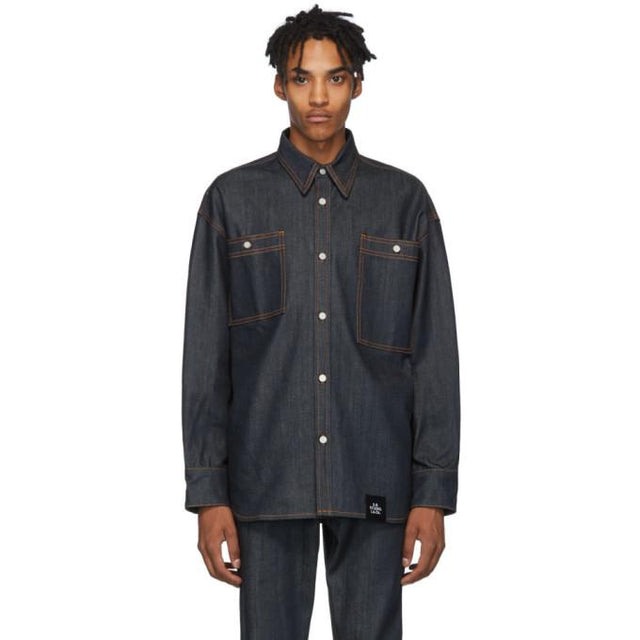 S.R. STUDIO. LA. CA. Indigo Denim Oversized Button-Down Shirt