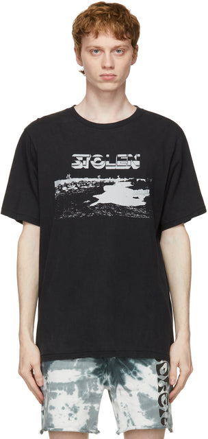 Stolen Girlfriends Club SSENSE Exclusive Black Dust Wars T-Shirt - T-shirt de Wars exclusifs de la poussière noire exclusive de Club Ssense - 도난 된 여자 친구 클럽 Ssense 독점적 인 검은 먼지 전쟁 티셔츠