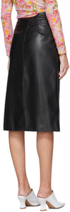 Commission SSENSE Exclusive Black Faux-Leather A-Line Skirt