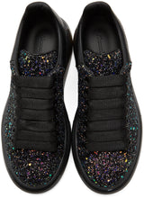 Alexander McQueen SSENSE Exclusive Black Galaxy Glitter Oversized Sneakers