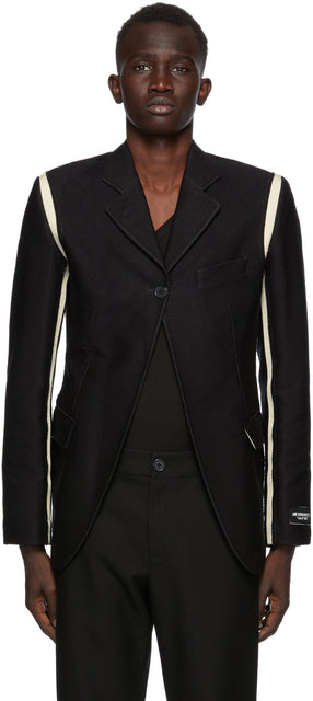 Ann Demeulemeester SSENSE Exclusive Black God of Wild Simplistic Blazer - Ann Demeulemeester Ssense EXCLUSIVE NOIR DIEU DE BLAZER SIMPLETIQUE WILD SIMPLIQUE - Ann Demeulemeester Ssense 야생의 단순한 블레이저의 독점적 인 흑인 신