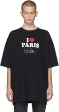 VETEMENTS SSENSE Exclusive Black 'I Love Paris' T-Shirt