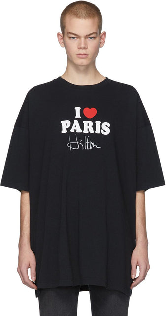 VETEMENTS SSENSE Exclusive Black 'I Love Paris' T-Shirt