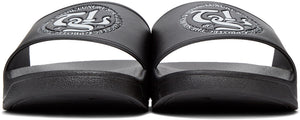 Total Luxury Spa SSENSE Exclusive Black Rubber Logo Pool Slides