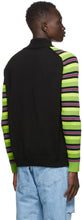 AGR SSENSE Exclusive Black Striped Logo Sweater