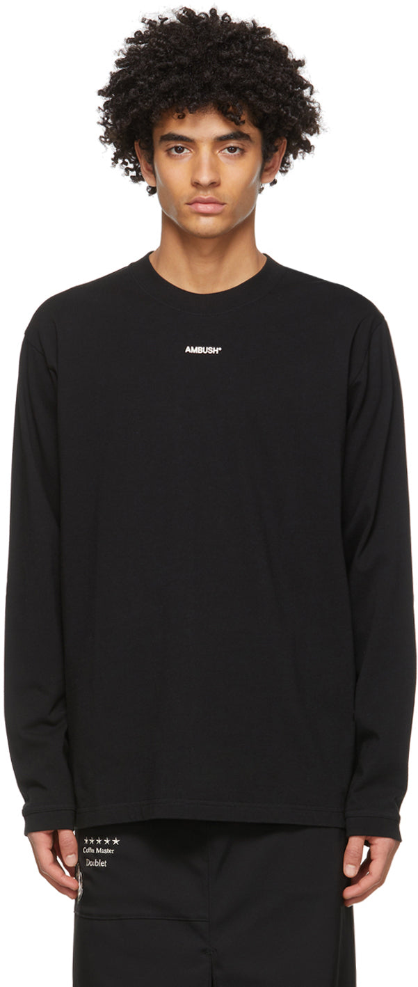 AMBUSH SSENSE Exclusive Black XL Logo Long Sleeve T-Shirt 
