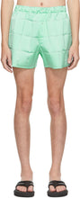 Coperni SSENSE Exclusive Green Flou MÃ©canique Shorts - Coperni Ssense EXCLUSIVE GREEN FLOU MEDIQUE - Coperni Ssense 독점적 인 녹색 flou má © canique shorts.