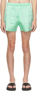 Coperni SSENSE Exclusive Green Flou MÃ©canique Shorts - Coperni Ssense EXCLUSIVE GREEN FLOU MEDIQUE - Coperni Ssense 독점적 인 녹색 flou má © canique shorts.