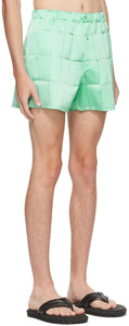 Coperni SSENSE Exclusive Green Flou MÃ©canique Shorts