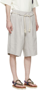 House of the Very Islands SSENSE Exclusive Grey Linen Cruise Control Shorts