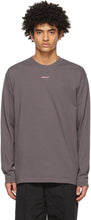 AMBUSH SSENSE Exclusive Grey XL Logo Long Sleeve T-Shirt - T-shirt à manches longues à manches longues XL exclusives de l'embuscade Ssense - 매복 스시센스 독점적 인 회색 XL 로고 긴 소매 티셔츠