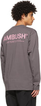 AMBUSH SSENSE Exclusive Grey XL Logo Long Sleeve T-Shirt