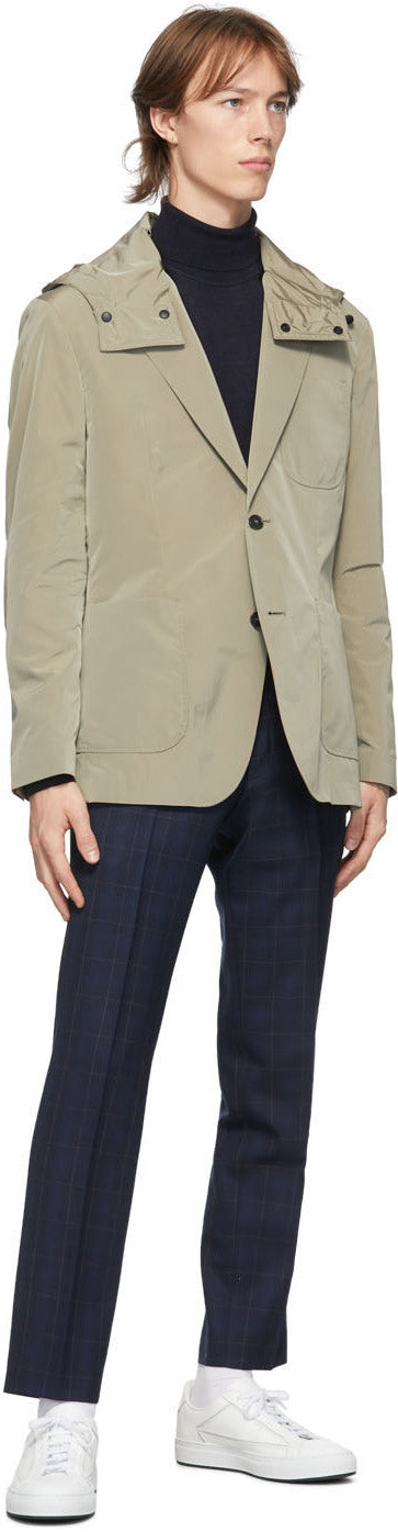 Tiger of Sweden SSENSE Exclusive Khaki Veltlin 2.0 Hooded Blazer