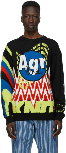 AGR SSENSE Exclusive Multicolor Logo Sweater - Pull à logo multicolore exclusif AGR SSense - Agr Ssense 독점적 인 여러 가지 빛깔의 로고 스웨터
