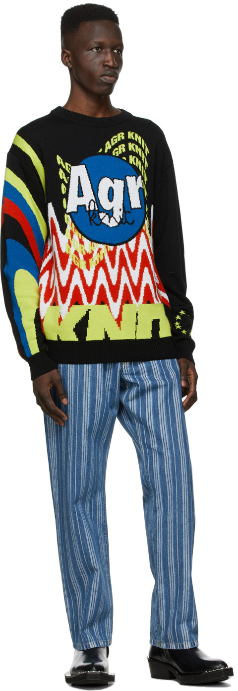 AGR SSENSE Exclusive Multicolor Logo Sweater