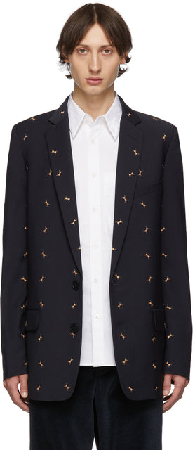 Tibi SSENSE Exclusive Navy Ant Long Blazer - TIBI SSENSE EXCLUSIVE NAVY BLAZER LONG BLAZER - Tibi Ssense 독점 해군 개미 긴 재킷