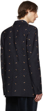 Tibi SSENSE Exclusive Navy Ant Long Blazer