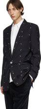 Tibi SSENSE Exclusive Navy Ant Long Blazer