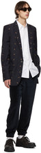 Tibi SSENSE Exclusive Navy Ant Long Blazer