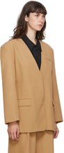 Esse Studios SSENSE Exclusive Tan Collarless Blazer