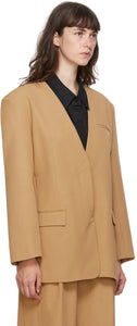 Esse Studios SSENSE Exclusive Tan Collarless Blazer