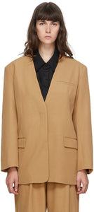 Esse Studios SSENSE Exclusive Tan Collarless Blazer