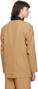 Esse Studios SSENSE Exclusive Tan Collarless Blazer