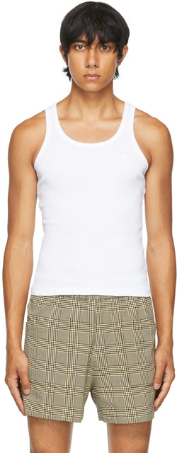 Coperni SSENSE Exclusive White Embroidered Logo Tank Top - Débardeur de logo blanche exclusif de Coperni Ssense - Coperni Ssense 독점적 인 화이트 수 놓은 로고 탱크 탑