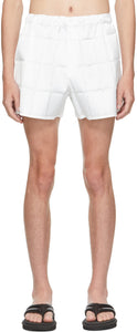 Coperni SSENSE Exclusive White Flou MÃ©canique Shorts - Coperni Ssense exclusif Blanc FLOU ME CANIQUE Short - Coperni Ssense 독점적 인 화이트 Flou Mácique 반바지