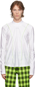 Sankuanz SSENSE Exclusive White Nylon Long Sleeve T-Shirt - T-shirt à manches longues de nylon blanc exclusive Sankuanz Ssense - Sankuanz Ssense 독점 화이트 나일론 긴 소매 티셔츠