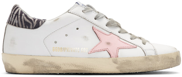Golden Goose SSENSE Exclusive White Zebra Superstar Sneakers